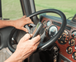 truck driving while using phone in Texas