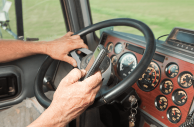truck driving while using phone in Texas